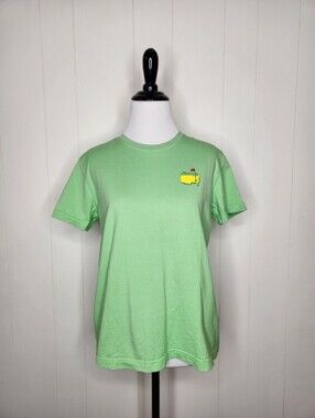 Masters Collection Ladies Green Short Sleeve T Shirt 100% Cotton Size Small